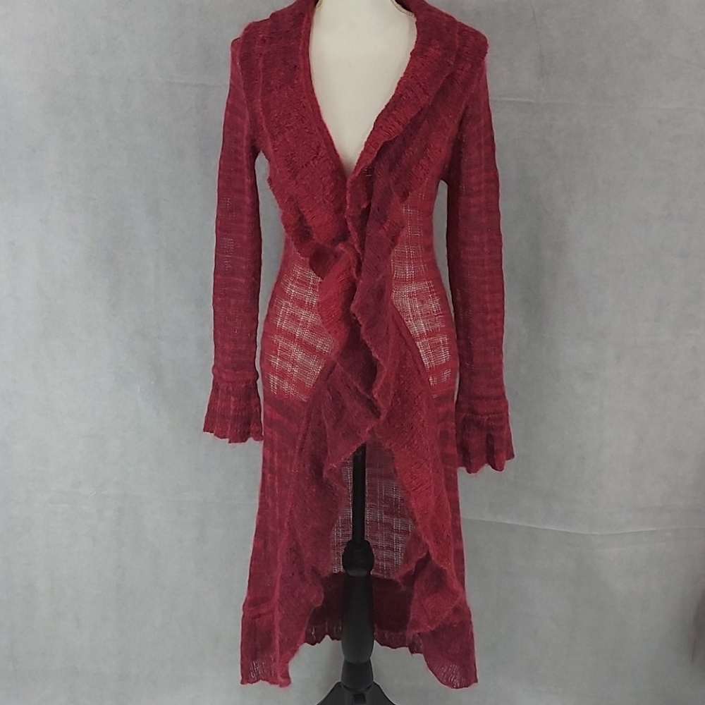 Nordstrom Boho knit coat duster waterfall S/M